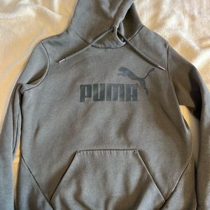Puma kids olive green hoodie size medium.